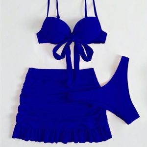 Brand New! Blue bikini with skirt